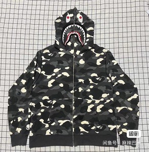 bape 夜光鲨鱼拉链外套xl码非绿迷彩非蓝迷彩紫迷彩绿迷彩