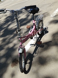 大品牌，阿米尼折叠自行车，16的，少有的双梁折叠自行车，骑起