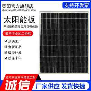单晶1V太阳能发电板100W家用2007032充光伏电池电板太W阳能板24V3