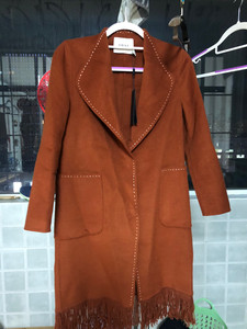 丹麦诗瑞娜轻奢品牌，100%羊毛双面呢大衣，尺码，M码，焦糖