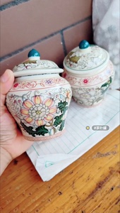 家里就两个，进生窑中式小号珐琅彩将军罐茶叶罐普洱龙仿古瓷罐防