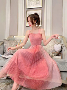 张心子很仙的连衣裙夏款2020新款仙女裙超仙公主长款吊带网纱