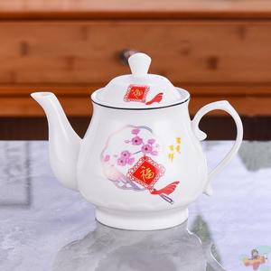 景德镇茶壶陶瓷大号 现代餐厅家用功夫茶具装耐热过滤青花瓷单壶