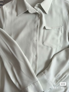 三彩春季新款气质白衬衫宽松雪纺衫设计感小众衬衣上衣女 草绿色
