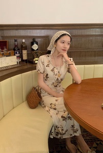 JIHOON CHIU 智熏 19SS「玫瑰园」印花连衣裙