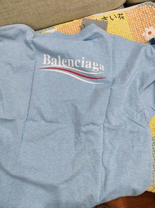 Balenciaga巴黎世家 可乐标迷雾蓝短袖T恤 全新吊牌