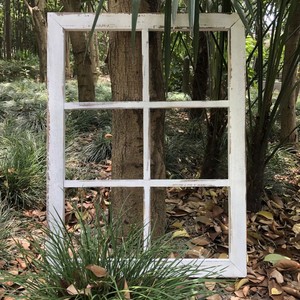 家居北欧家居摆件木质做旧窗框白色组合窗框假窗户摄影道具尺寸宽