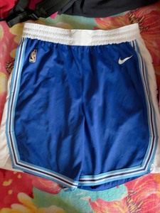 耐克NBA湖人队复古球裤 蓝色 篮球短裤 正品