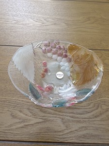 日本  vintage中古SOGA浮雕水果小果盘  甜品盘