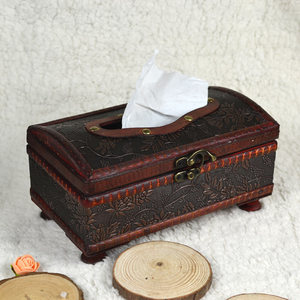 复古 欧式/中式仿古董纸巾盒手工做旧木制抽纸盒烟缸茶楼酒店用品