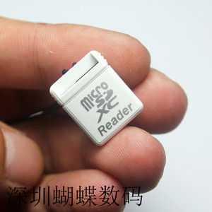 TF迷你高速读卡器MicroSD手机内存卡汽车内嵌式USB2.0带LED灯带绳