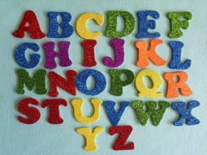 儿童DIY玩具 A-Z贴纸 eva贴片装饰品 英文字母 带背胶 金粉字母