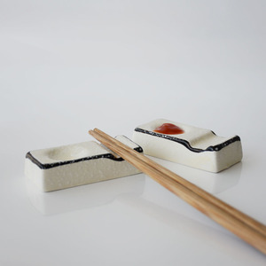 创意日韩式酒店餐厅两用筷枕筷托 手绘陶瓷筷子架筷座筷子托 酱碟