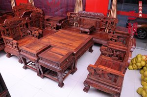 红木家具/实木老挝大红酸枝家具/中式仿古东方红酸枝木沙发11件套