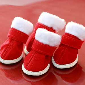天天特价宠物冬季保暖鞋泰迪吉娃娃比熊狗狗棉鞋子小型犬圣诞红鞋