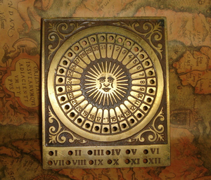 欧洲收藏品~家具工艺品！欧洲古董太阳计时器 古代时钟A120