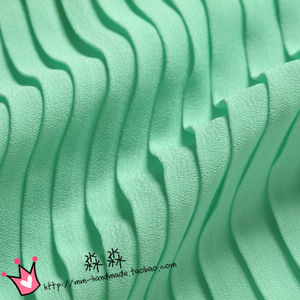 优质珍珠纱布料 薄荷淡浅绿色风琴褶百褶压皱雪纺 欧美大摆裙面料