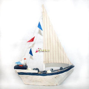 帆船模型木质木制手工木船地中海摆件家居装饰品小摆放工艺船木船