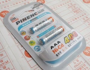 原装品能 PINENC 1.2V 400MAH 即用型 7号2节装 NI-MH充电电池