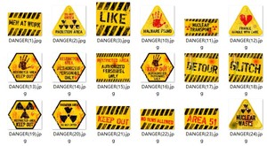 矢量设计素材 英文黄色危险警告告示牌 danger EPS格式源文件 19P