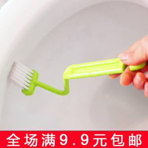 创意家庭卫浴马桶刷日本弯柄清洁刷子 V型马桶内侧死角刷子小工具