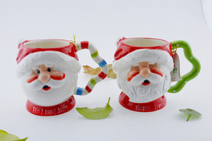 包邮 仟度彩绘陶瓷杯  创意马克杯 大容量手绘杯 圣诞杯 情侣杯