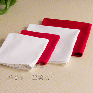 纯色红色白色全棉折花布擦杯布 酒店会所口布西餐厅纯棉餐巾布