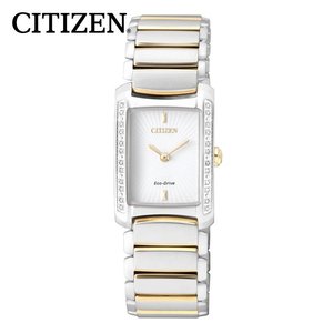 西铁城（CITIZEN）手表镶钻光动能钢带防水女士时装表EG2965-53A
