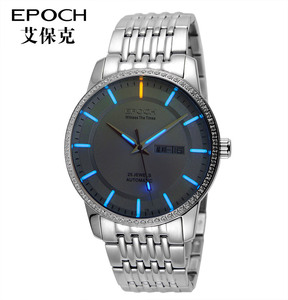 EPOCH艾保克 氚气自发光男表中式双历机械表手表全自动防水夜光