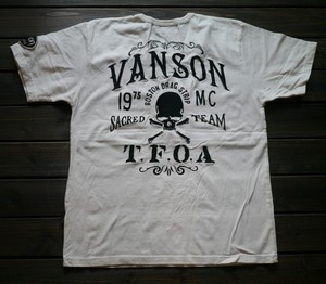vanson&TFOA合作款短袖T恤 vanson机车体恤 vanson刺绣T恤