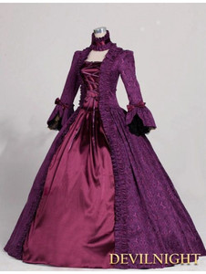 紫色暗纹款 lolita连身长裙 送裙撑 可换颜色包邮