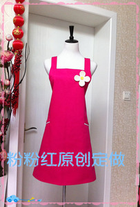 韩式工作围裙背带可调节外贸日韩工装服务员围裙多色可选定做袖套