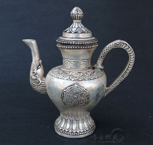 古董古玩杂项铜器收藏 老白铜壶摆件仿古纯铜酒壶水壶茶壶工艺品