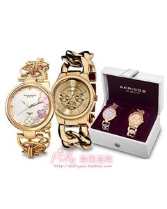 阿克波斯 Akribos XXIV 女款 金色 手表 两块装礼盒 特价国内现货