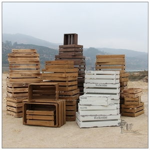 复古木箱子长方形大号实木储物收纳箱定做小木箱陈列装饰旧木框箱