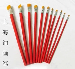 上海油画笔,红杆油画笔3号4号油画笔1号2号生花牌绘画笔描笔毛笔