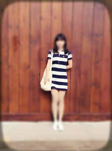 youlah专柜正品可爱校园风条纹连衣裙一个清新的韩国品牌，