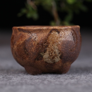 台湾名家岩矿之父古川子陶瓷茶杯 软化水质老岩泥品茗杯