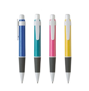 520圆珠笔 弹簧按压型原子笔 彩色塑料笔杆 写字笔 经济型原子笔