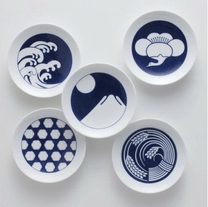 出口级瓷器 平盘日式菜盘鱼盘 手绘釉下彩陶瓷盘子碟子水果盘
