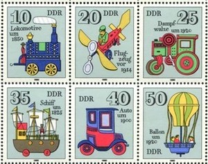 东德1980：儿童玩具－火车、飞机、轮船和汽车等 6全