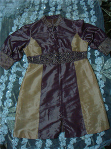 孤品 刺绣钉珠复古 印度 尼泊尔民族服饰VINTAGE拼布灯笼袖连衣裙