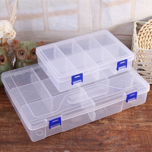 塑料收纳盒桌面 多格子透明工具整理盒储物盒 长方形整理箱塑料长