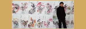 王绍武 56个民族大团结五十六民族风采画国画真迹典藏