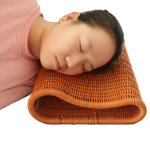夏凉枕头护颈椎枕头偏硬透气护颈PE藤枕可水洗枕头手工编织助眠