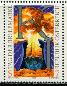 AD0840奥地利1999邮票日海报艺术绘画1全
