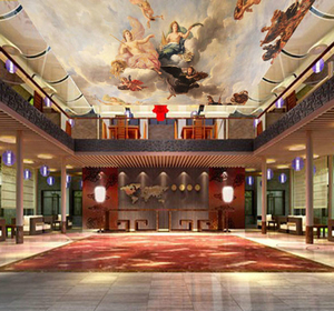 大型无缝天花板壁画 欧式壁纸 酒店酒吧客厅吊顶油画天使墙纸墙布