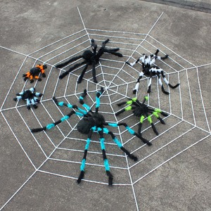 1林芳万圣节道具鬼节装饰布场用品蜘蛛1.5米3米白黑色蜘蛛网