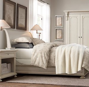 美式法式欧式仿古做旧实木双人床 卧室白色雪橇1米5/1米8公主床