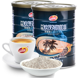 海南特产 品香园炭烧咖啡粉400g*2罐 咖啡豆速溶咖啡香浓兴隆咖啡